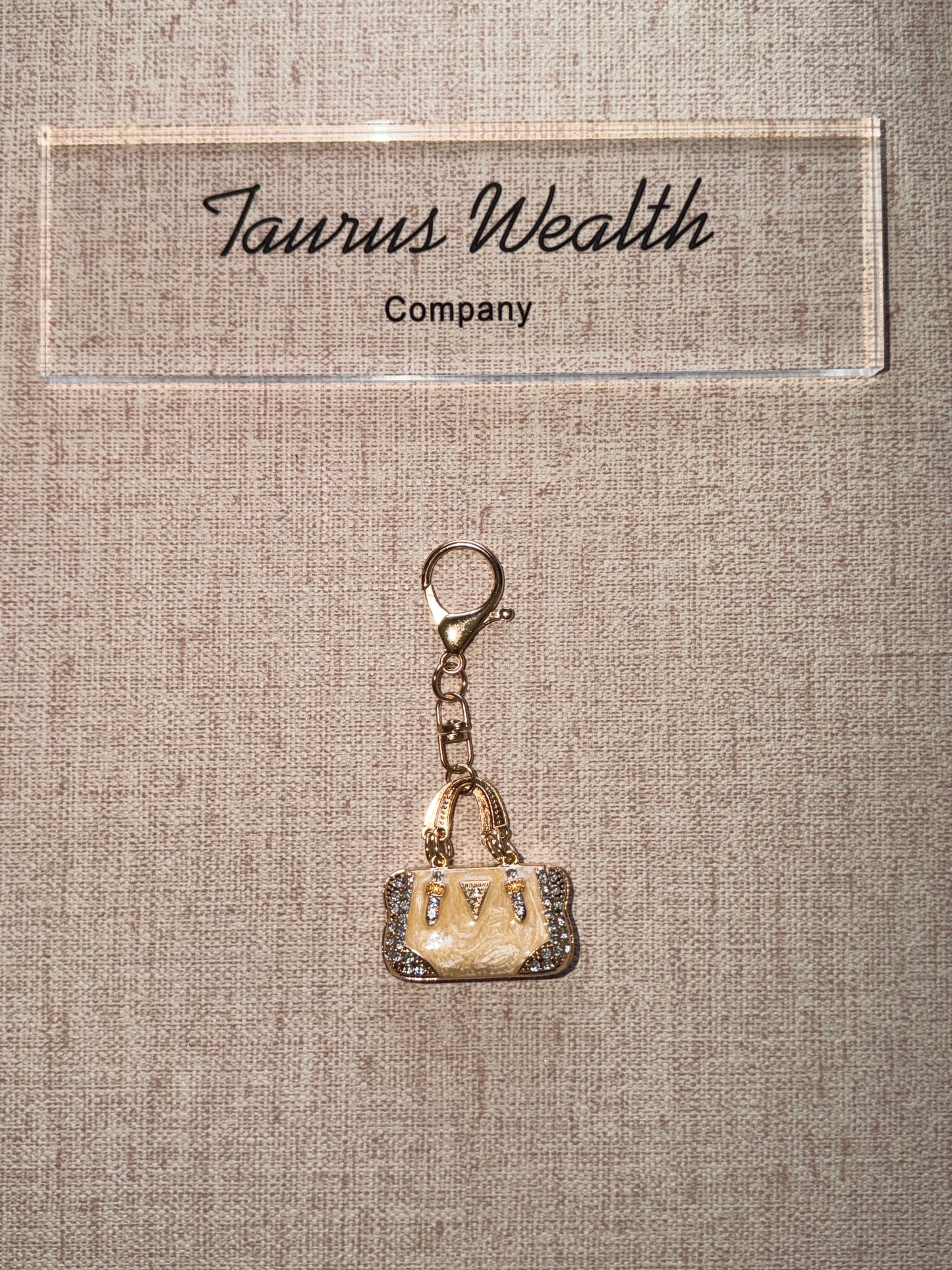Mini rhinestone keychain bag