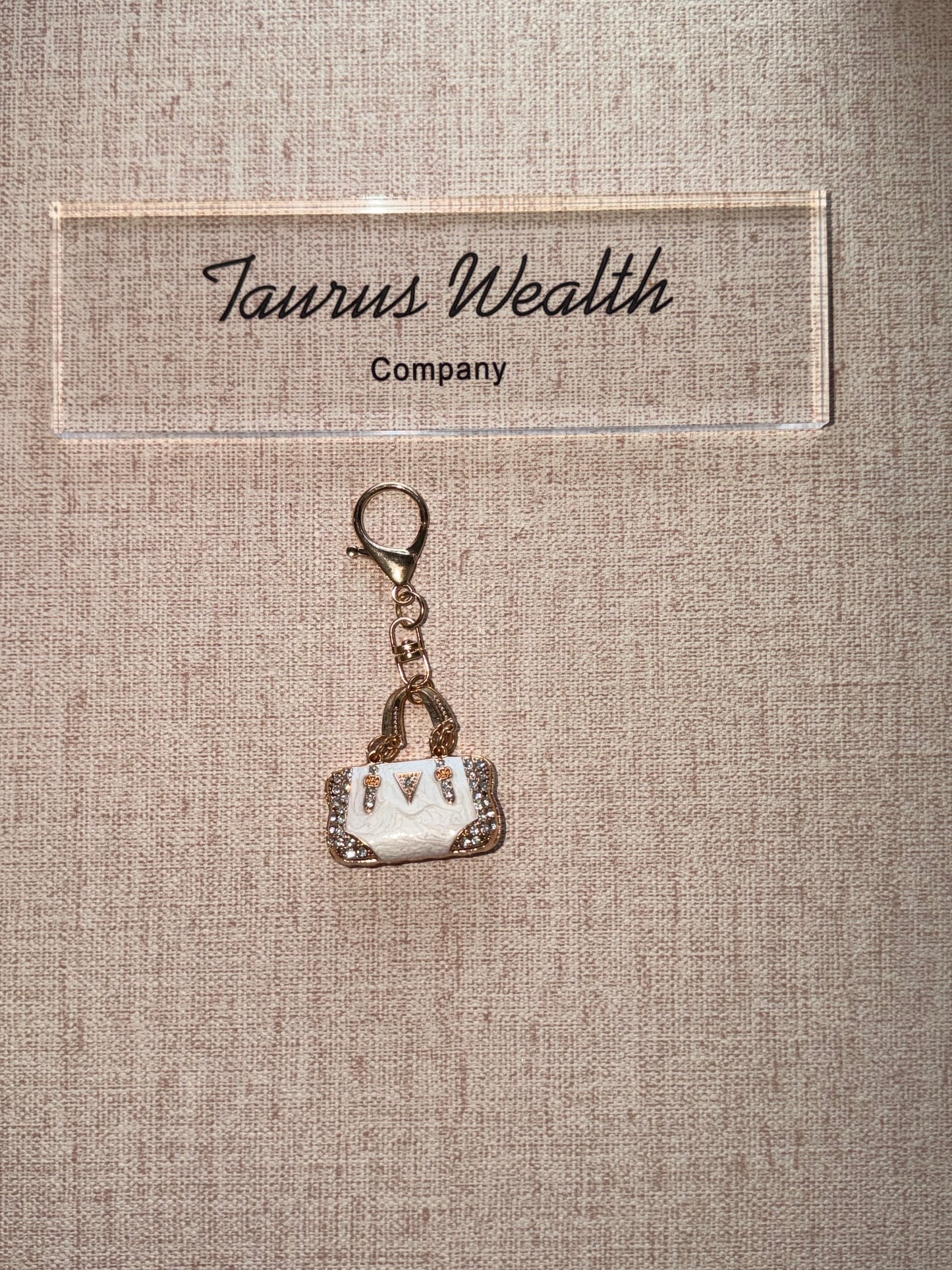 Mini rhinestone keychain bag