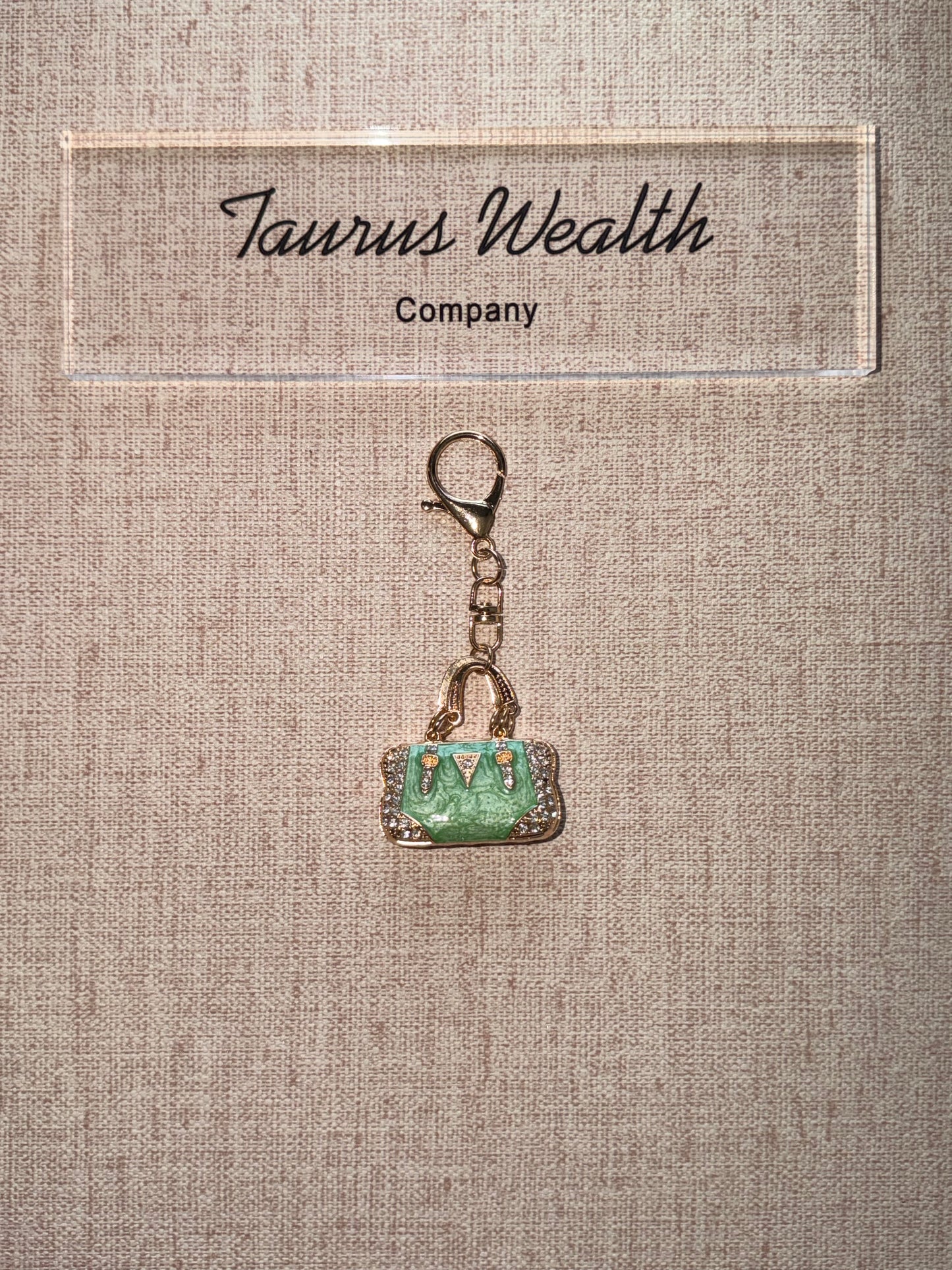 Mini rhinestone keychain bag