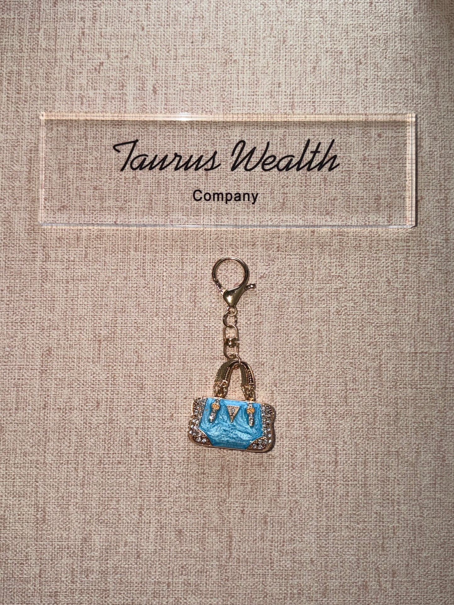 Mini rhinestone keychain bag