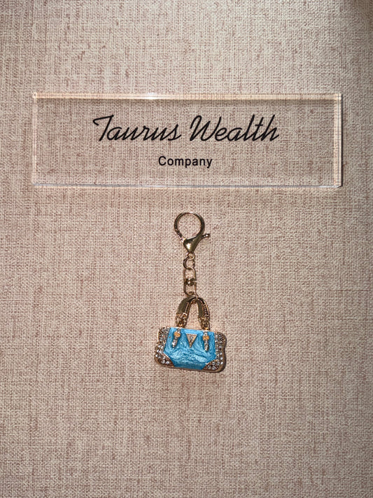 Mini rhinestone keychain bag