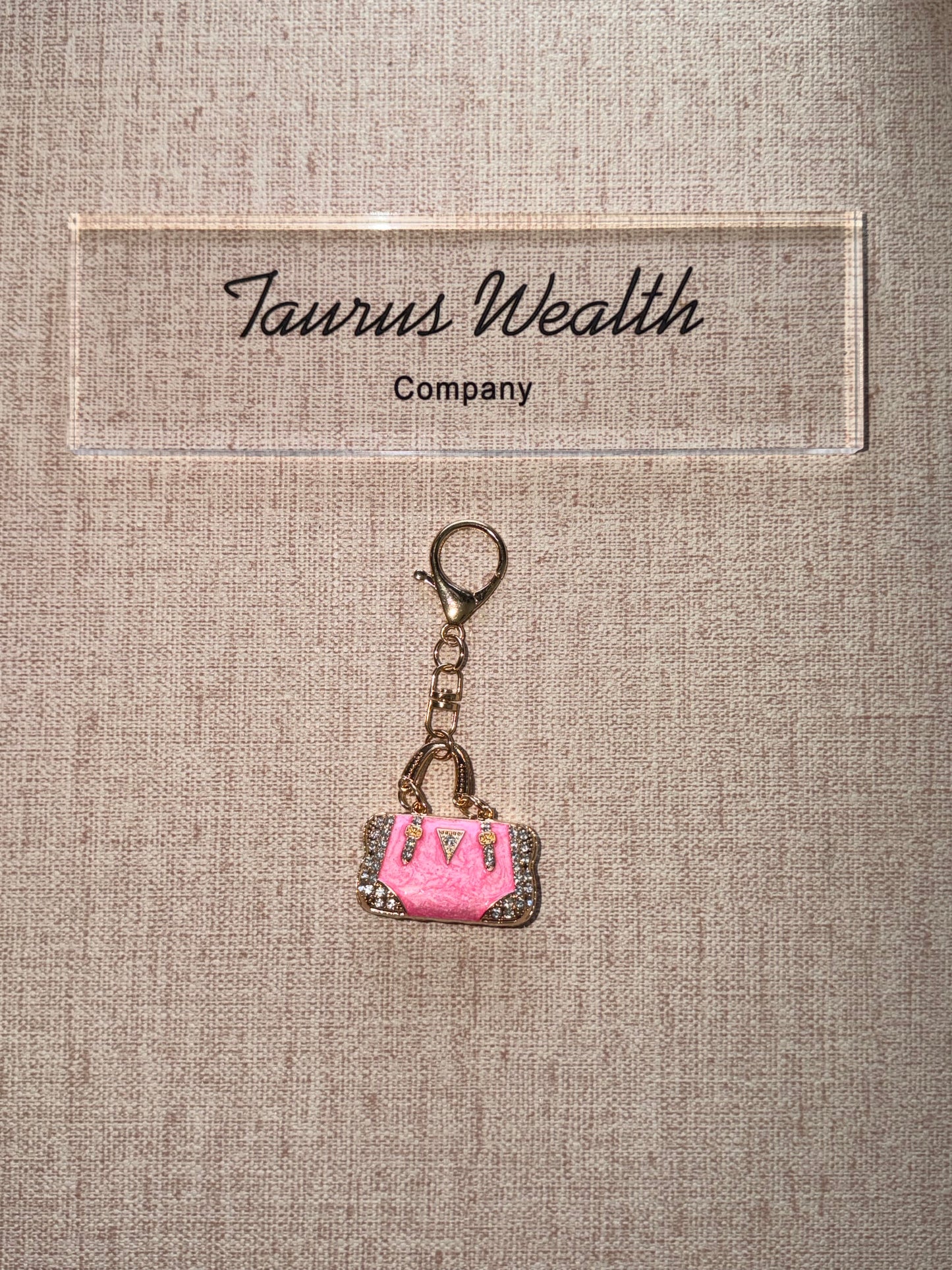 Mini rhinestone keychain bag