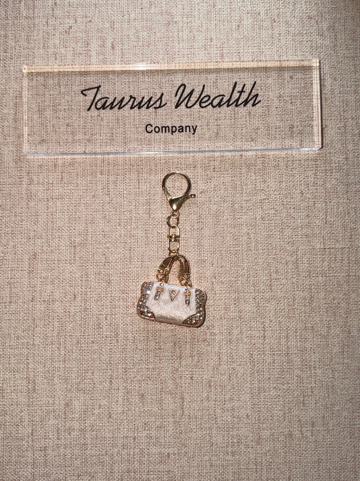 Mini rhinestone keychain bag