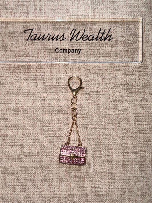Mini sparling rhinestone keychain bag